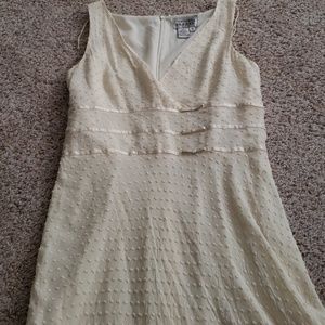 Adrianna Papell romantic silk dress s. 12 ivory